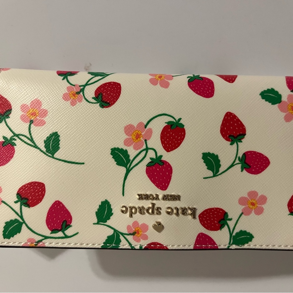 Kate Spade Pink Strawberry Floral Wallet